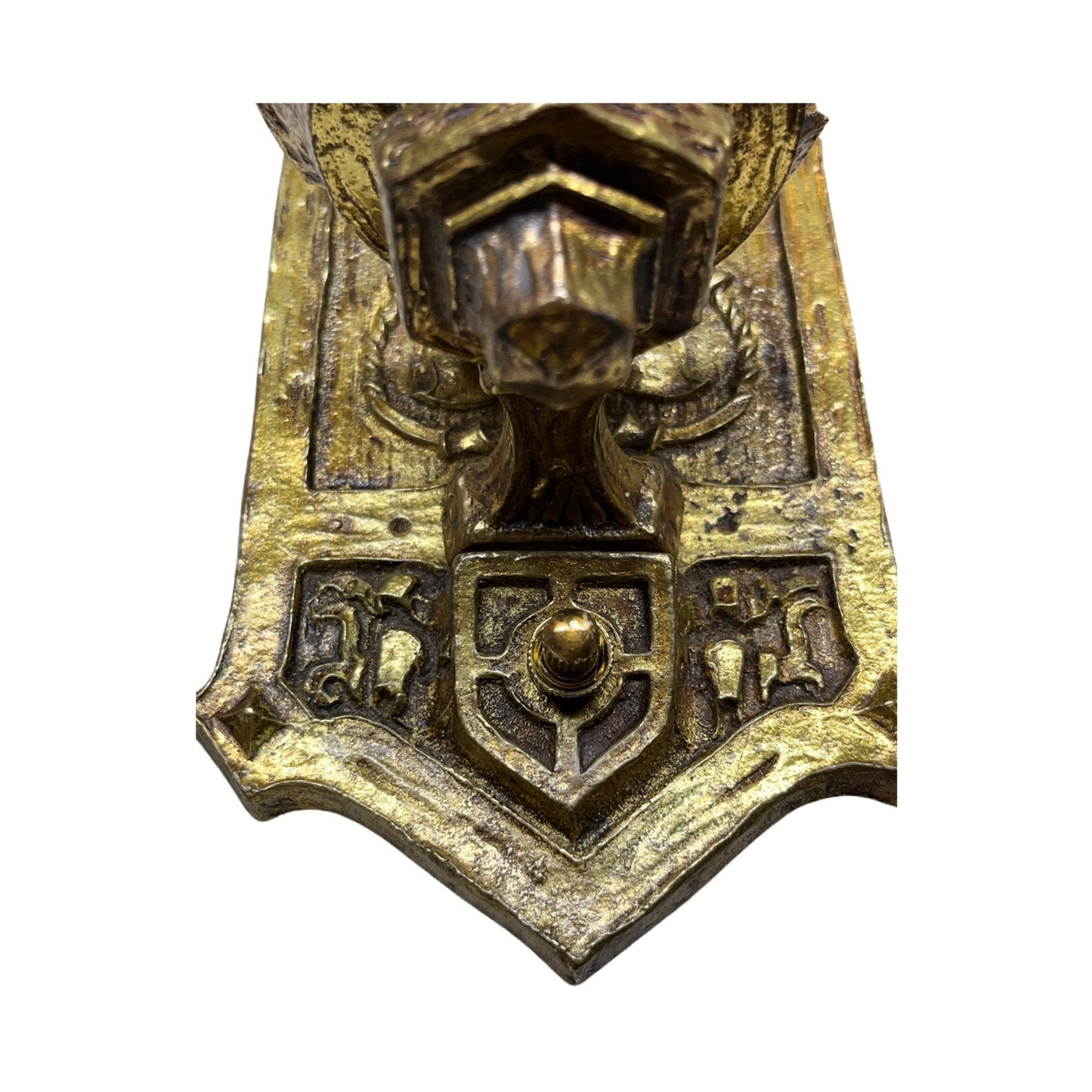Stunning 1910s or 1920s Cast Brass Tudor or Romantic Revival WallSconce #2353
