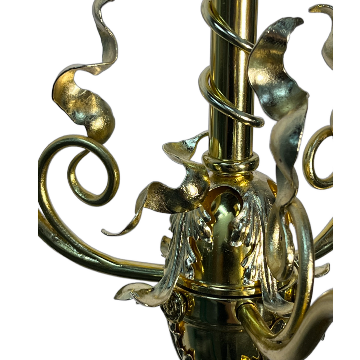 RESTORED Art Nouveau Three Light with Etched Shades, ca. 1900 #2507