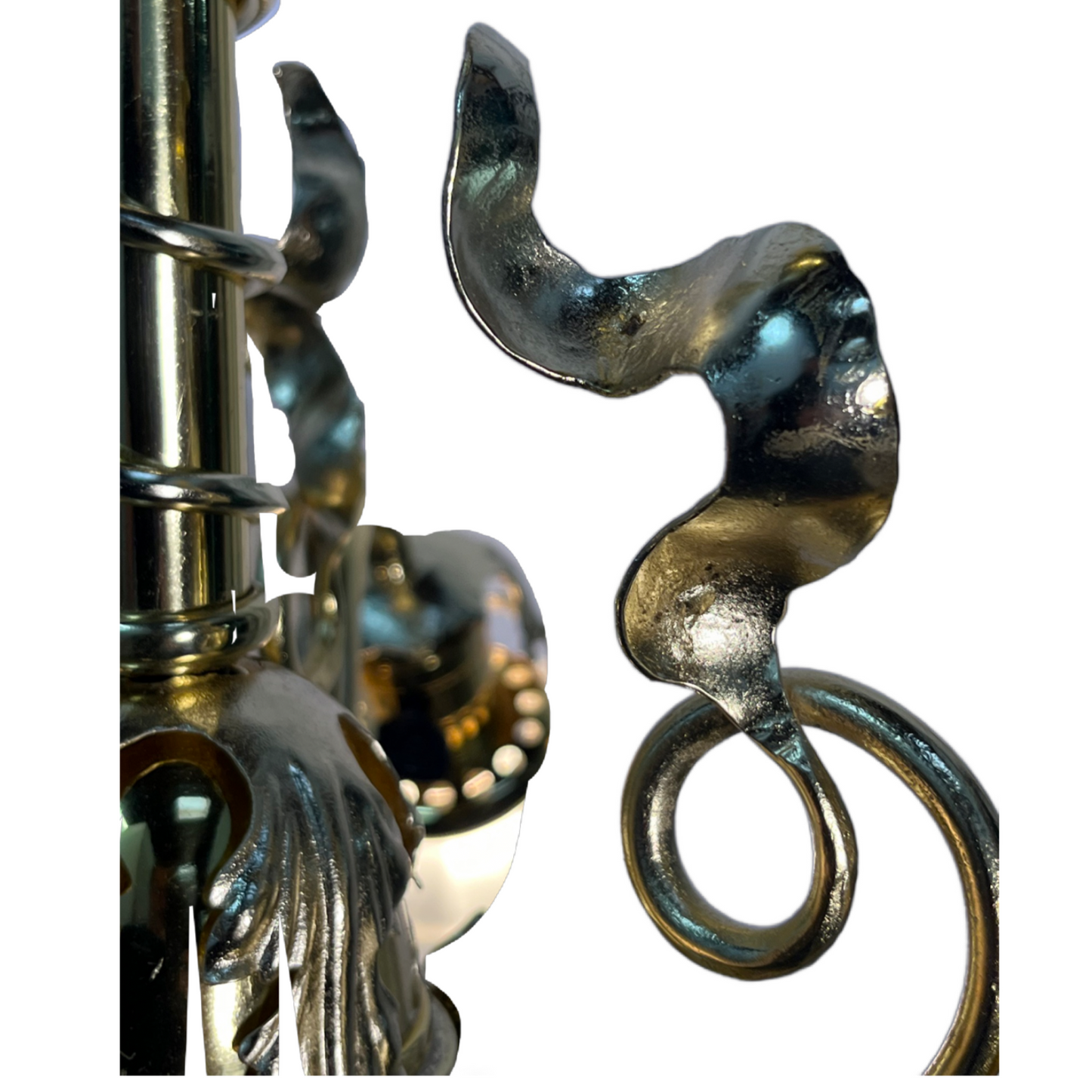 RESTORED Art Nouveau Three Light with Etched Shades, ca. 1900 #2507