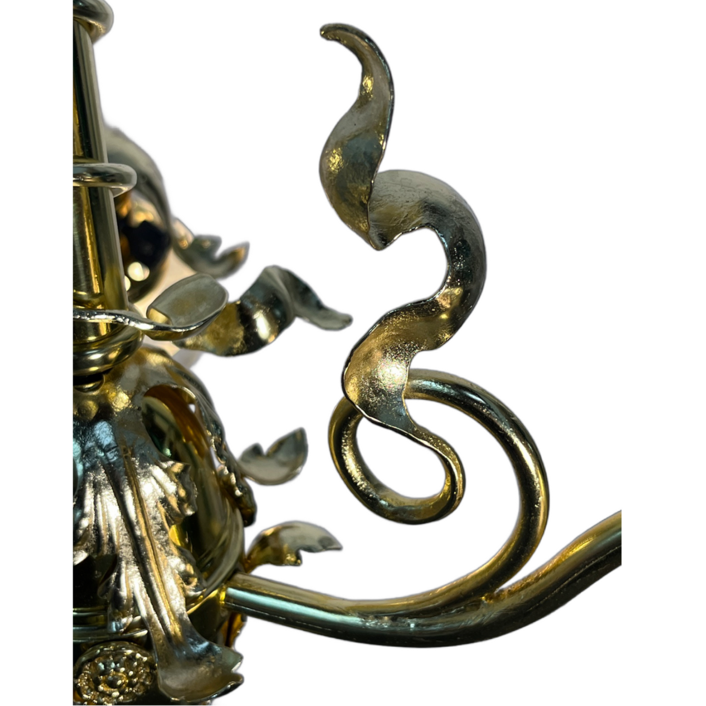 RESTORED Art Nouveau Three Light with Etched Shades, ca. 1900 #2507