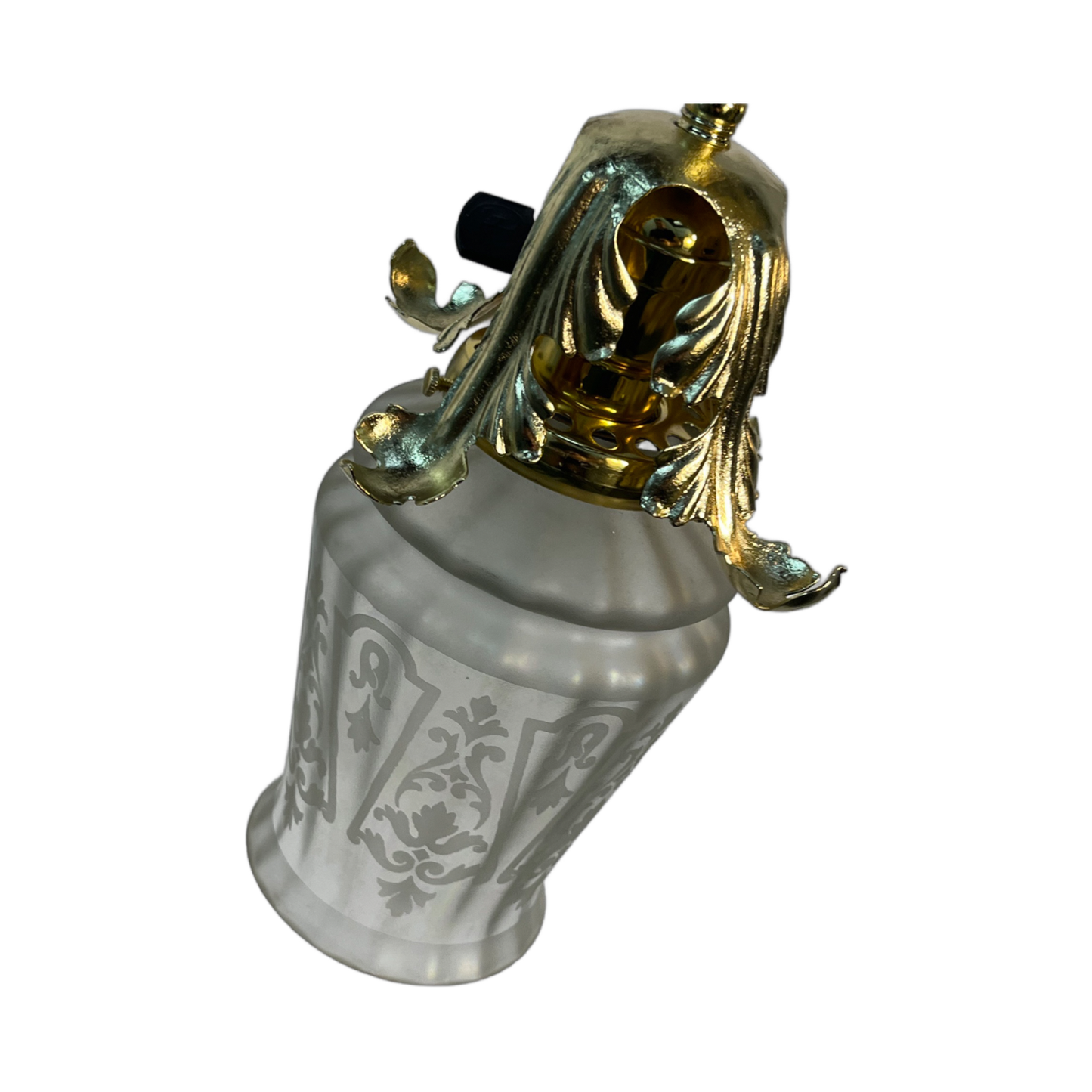 RESTORED Art Nouveau Three Light with Etched Shades, ca. 1900 #2507