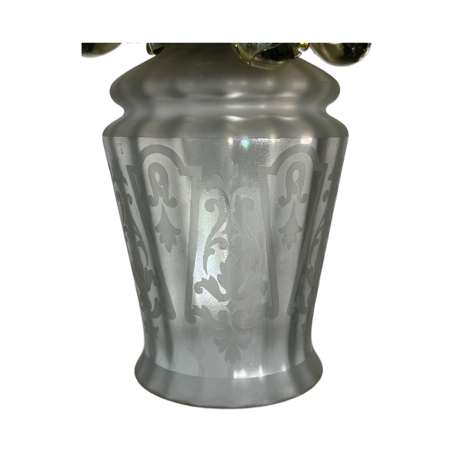 RESTORED Art Nouveau Three Light with Etched Shades, ca. 1900 #2507
