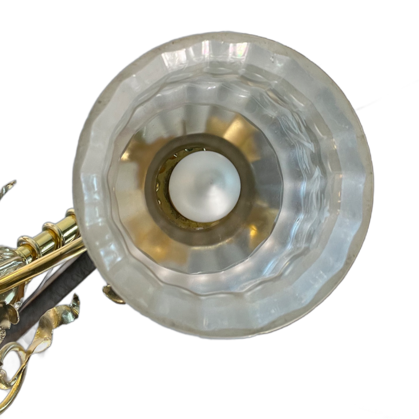 RESTORED Art Nouveau Three Light with Etched Shades, ca. 1900 #2507