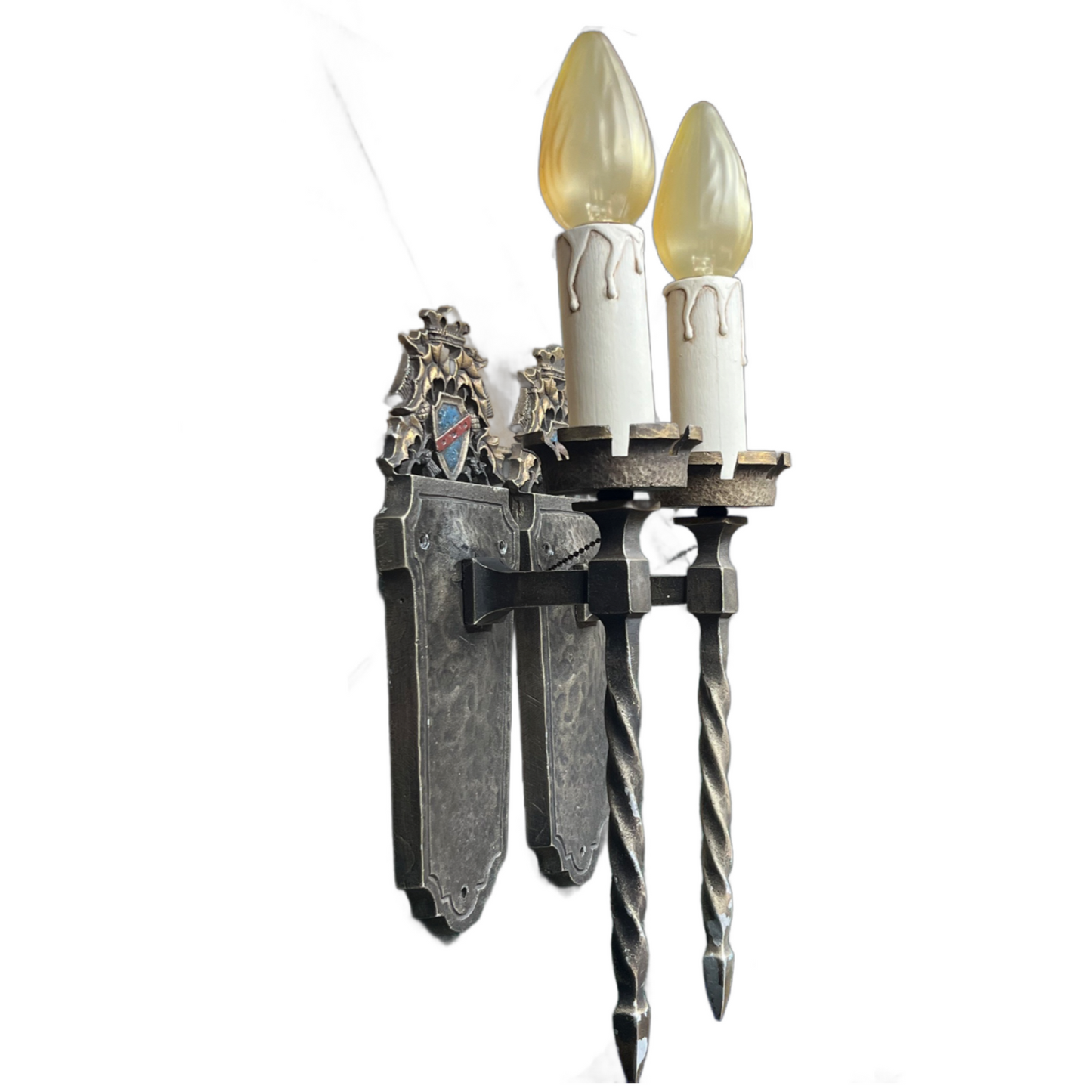 One Pair of Two Spanish Revival or Tudor Revival Wall Sconces #2510