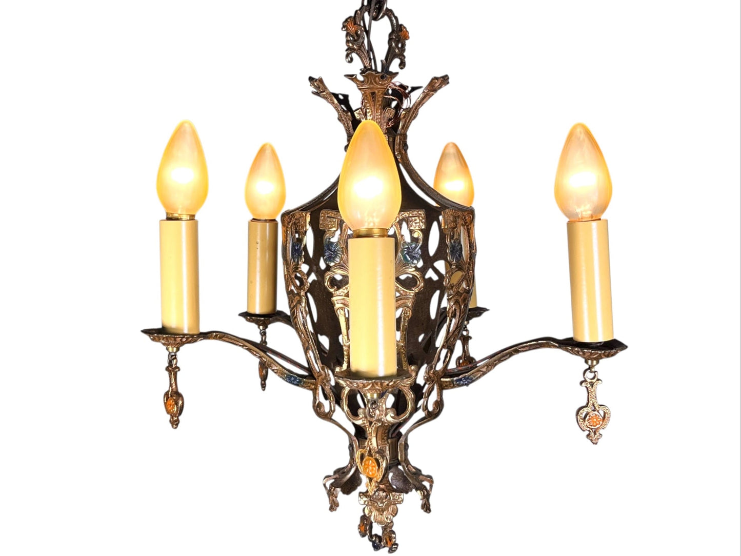 Cast Bronze 5 Light Chandelier #2533