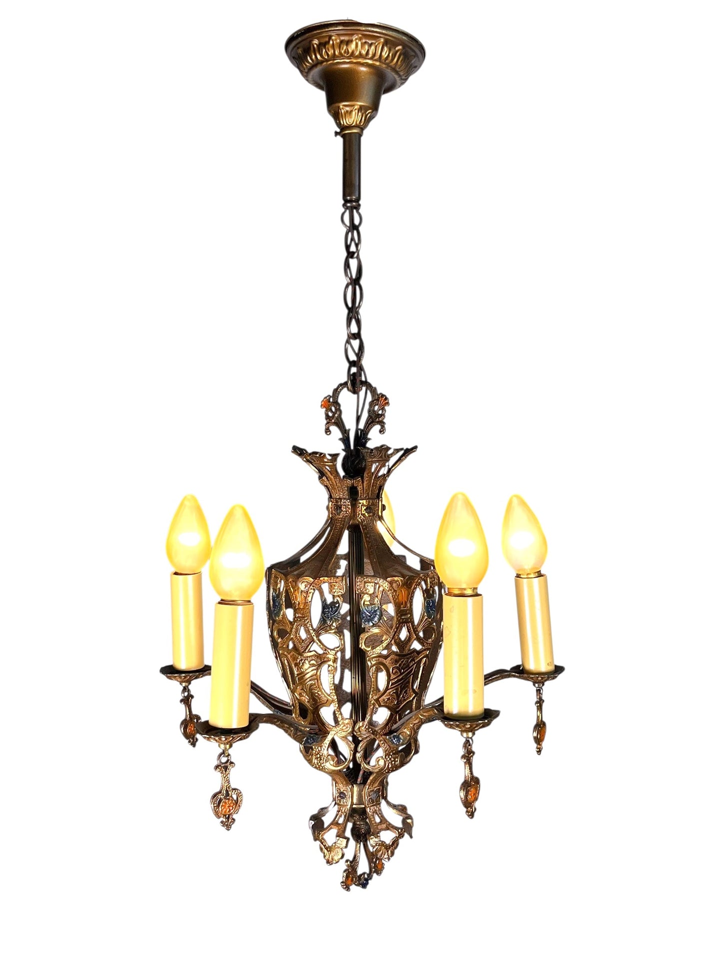 Cast Bronze 5 Light Chandelier #2533