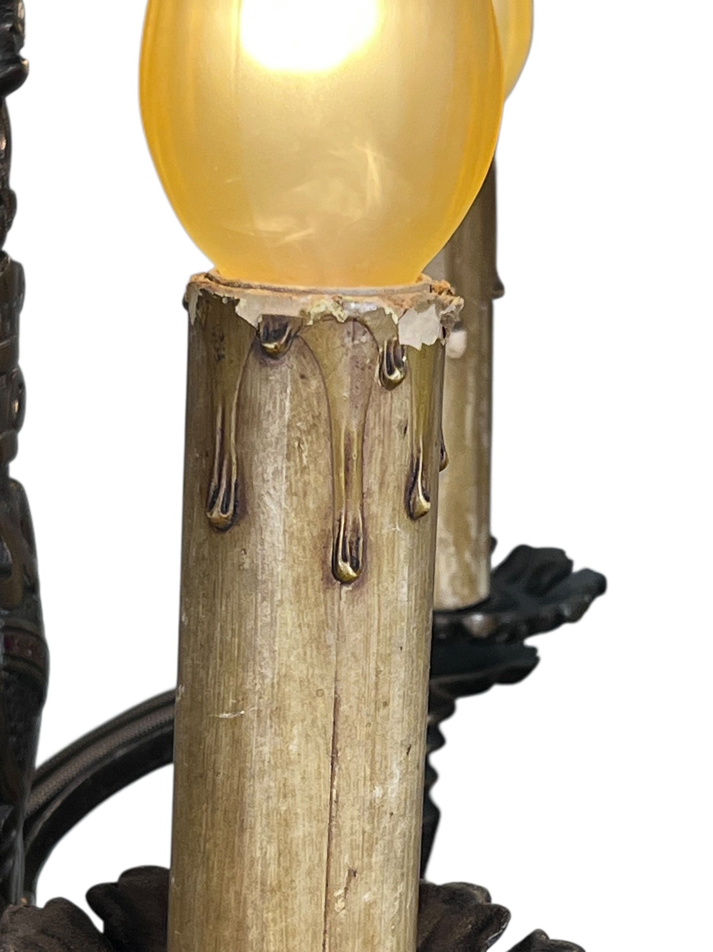 Dark Cast Bronze 5 Light with Original Finish and Candlecovers #2534