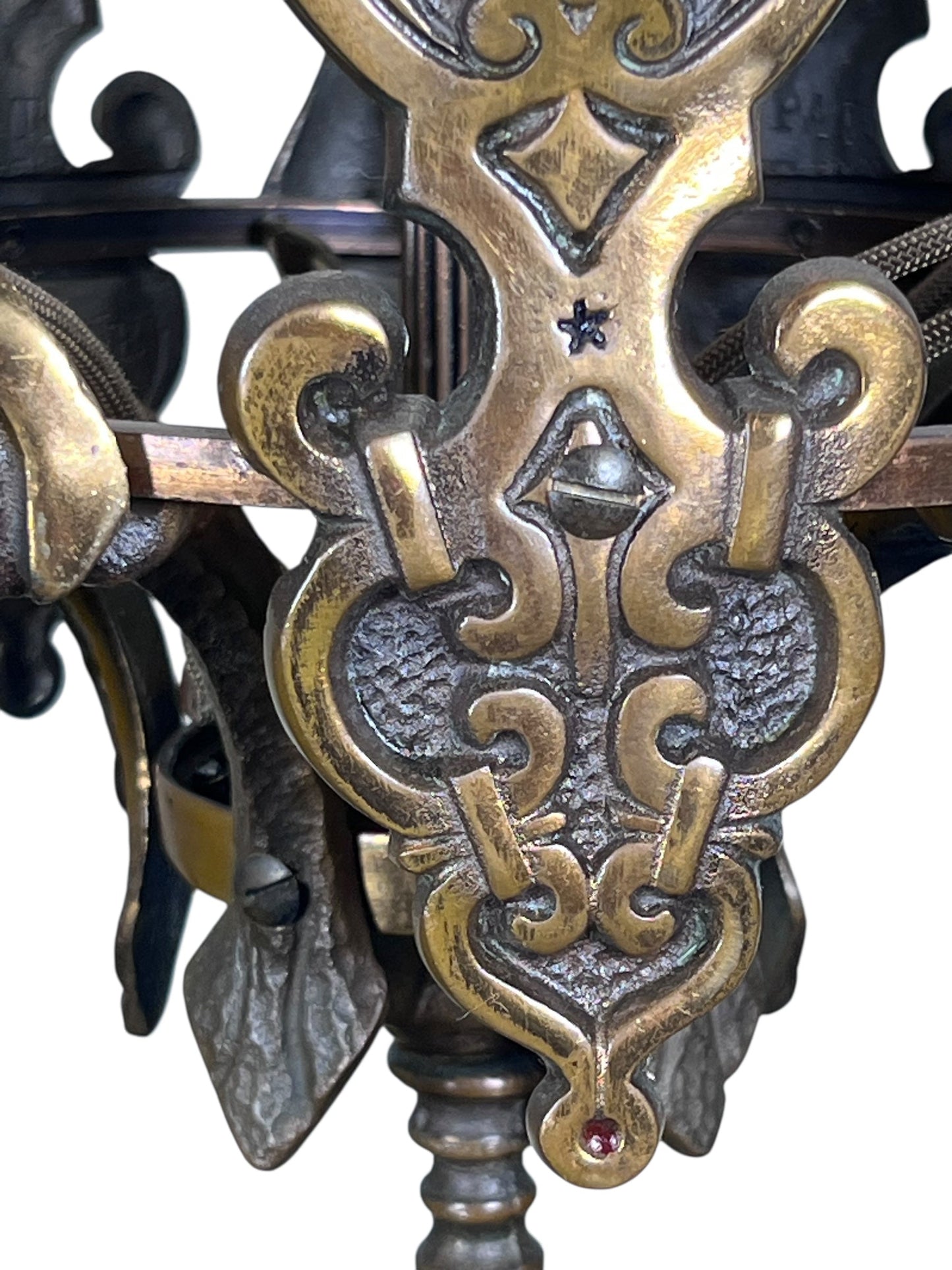Dark Cast Bronze 5 Light with Original Finish and Candlecovers #2534