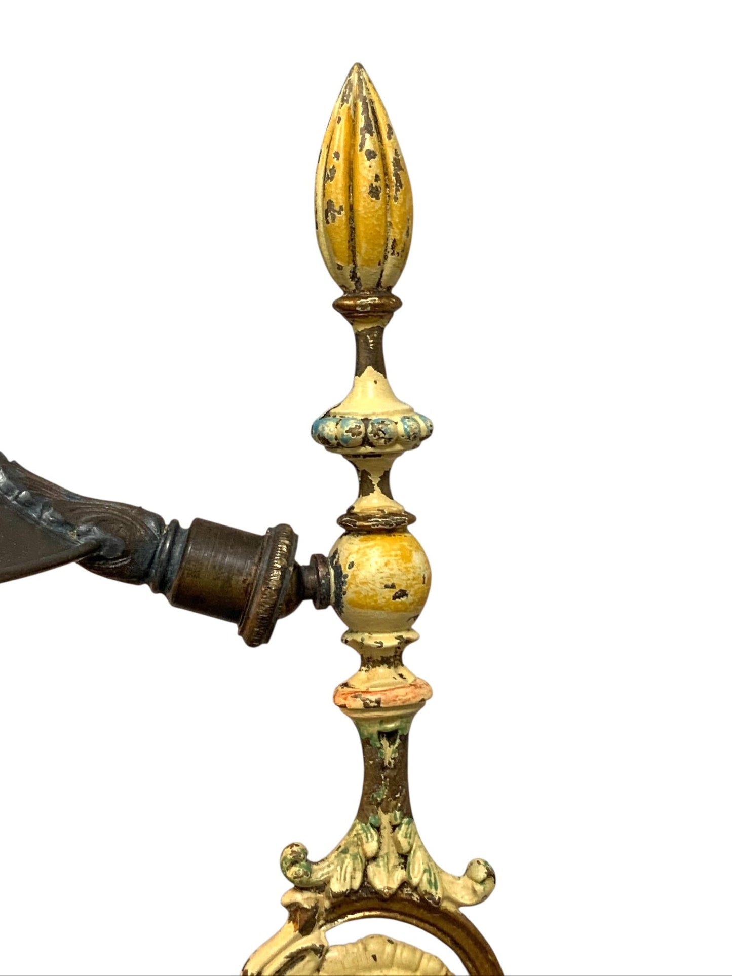 1920s Floor lamp with Original Paint Finish Brass Shade #2538