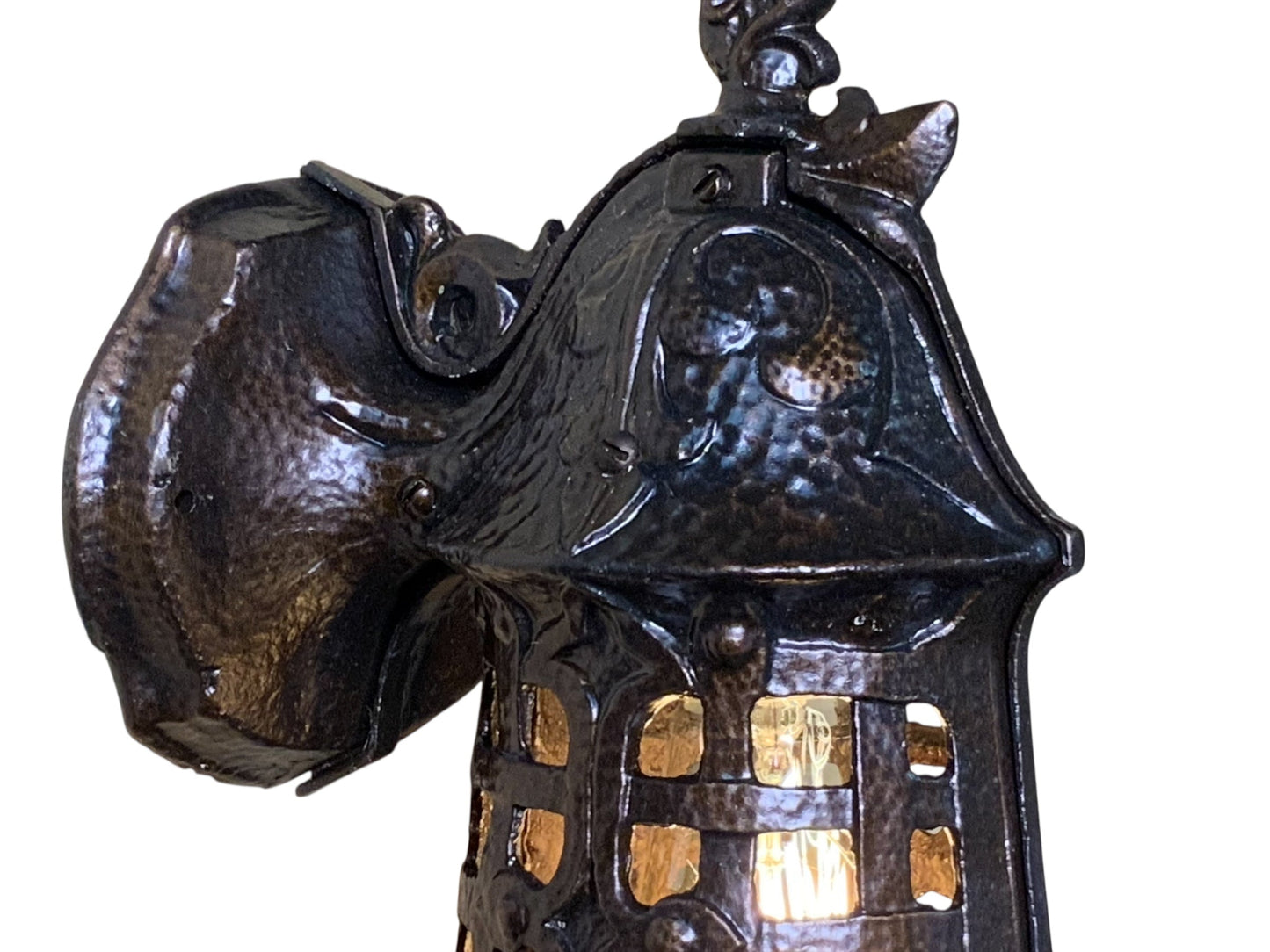 One of Three Antique Bronze Porch Lights #2542
