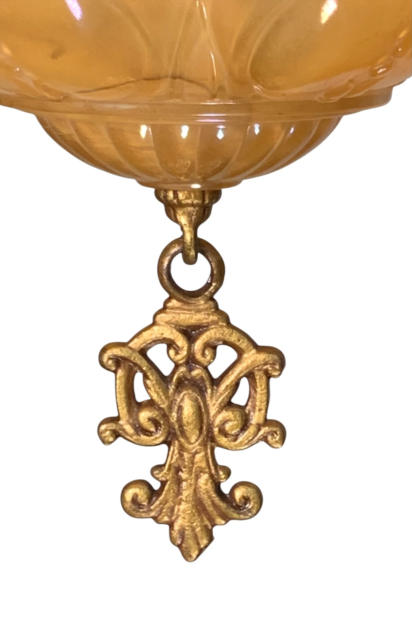 RESTORED Art Deco Markel Chevron 6 Light Slip Shade Chandelier #2544