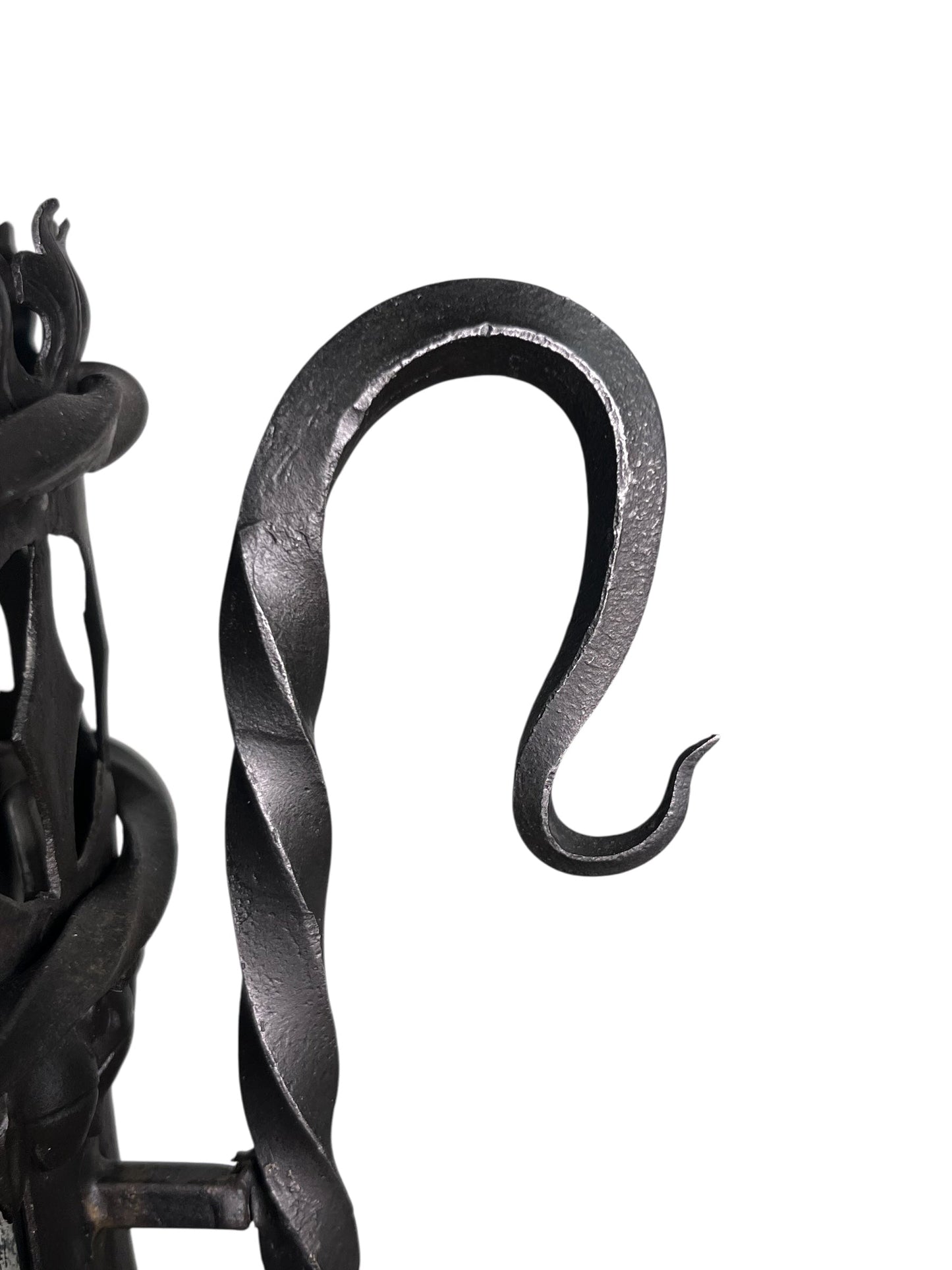 Vintage Spanish Revival Exterior Pendant Light with Original Leaded Glass #2543