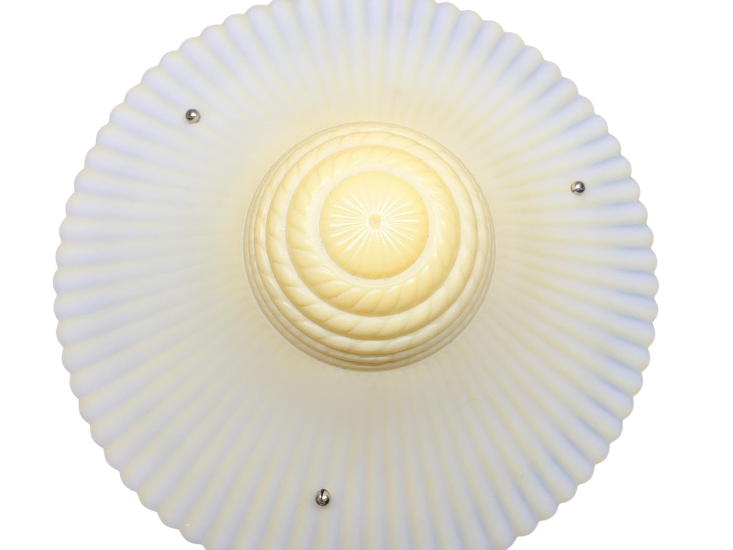 Vintage Three Chain Bowl Light 1920s 1930s Light Yellow Bedroom or Hallway Ceiling Light Restored with New Paint and Wiring #2667