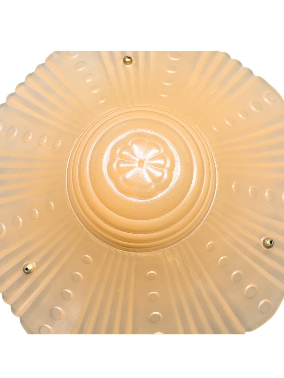 Vintage Three Chain Bowl Light 1920s 1930s Amber Glass Bedroom or Hallway Ceiling Light Restored Brushed Brass and New Wiring #2665