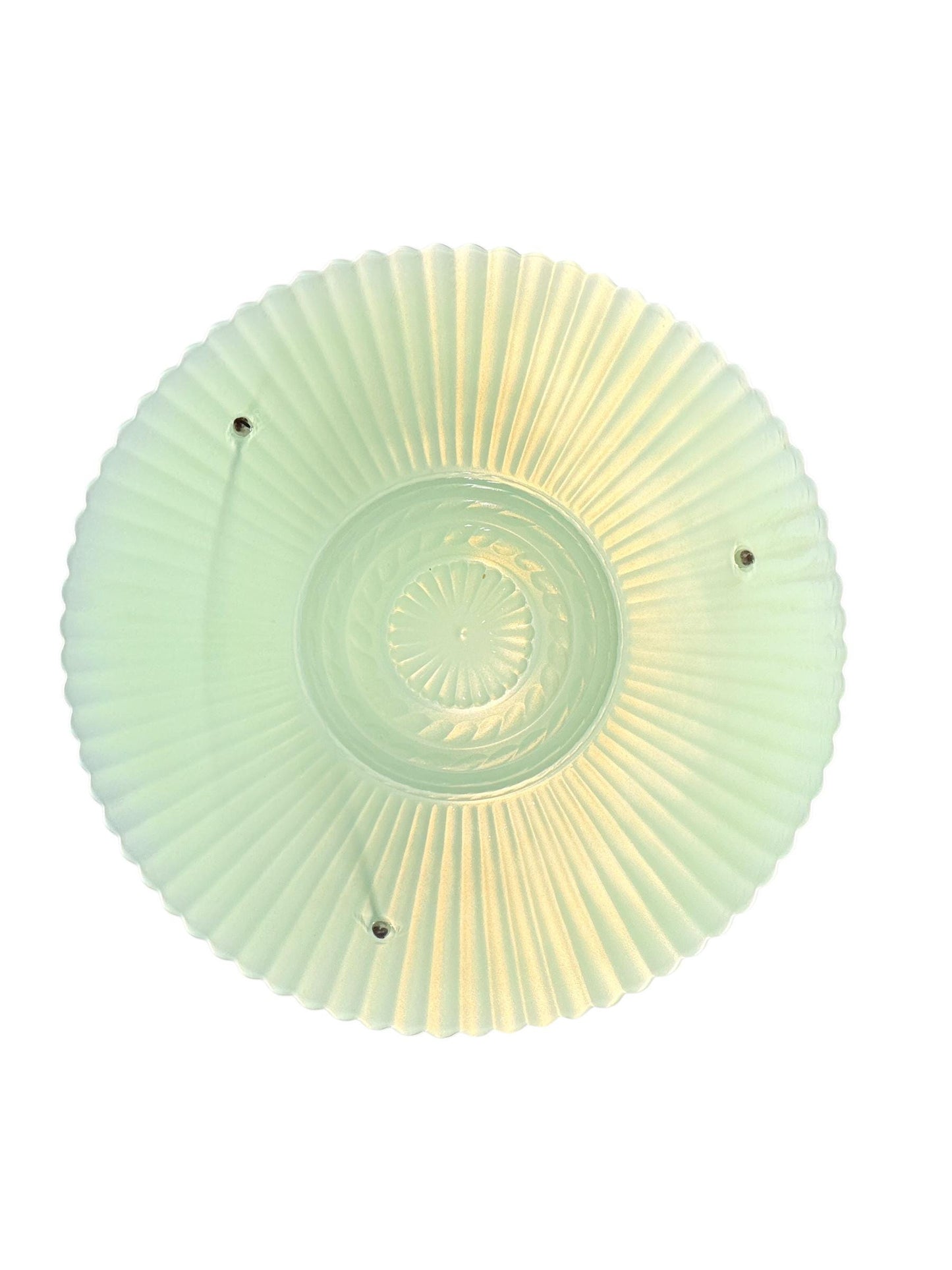 Vintage Three Chain Bowl Light 1920s 1930s Robin's Egg Blue Bedroom or Hallway Ceiling Light Restored with Paint and Wiring #2665