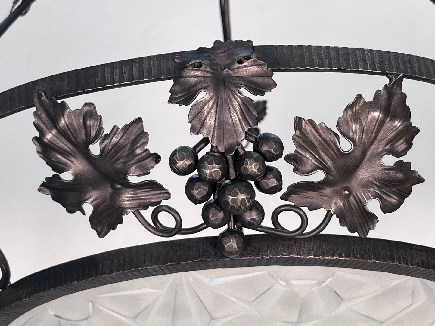 1920s French Art Deco Chandelier with Bunches of Grapes #2554