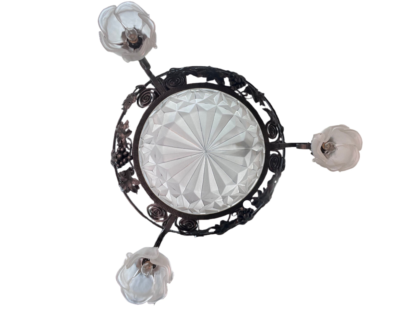 1920s French Art Deco Chandelier with Bunches of Grapes #2554