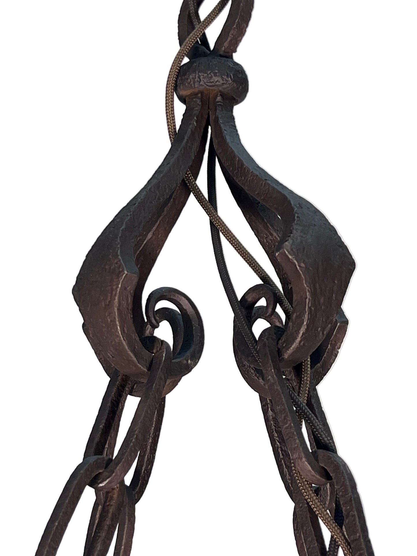 Cast Wrought Iron Spanish Revival Chandelier with Mica Panels #2557