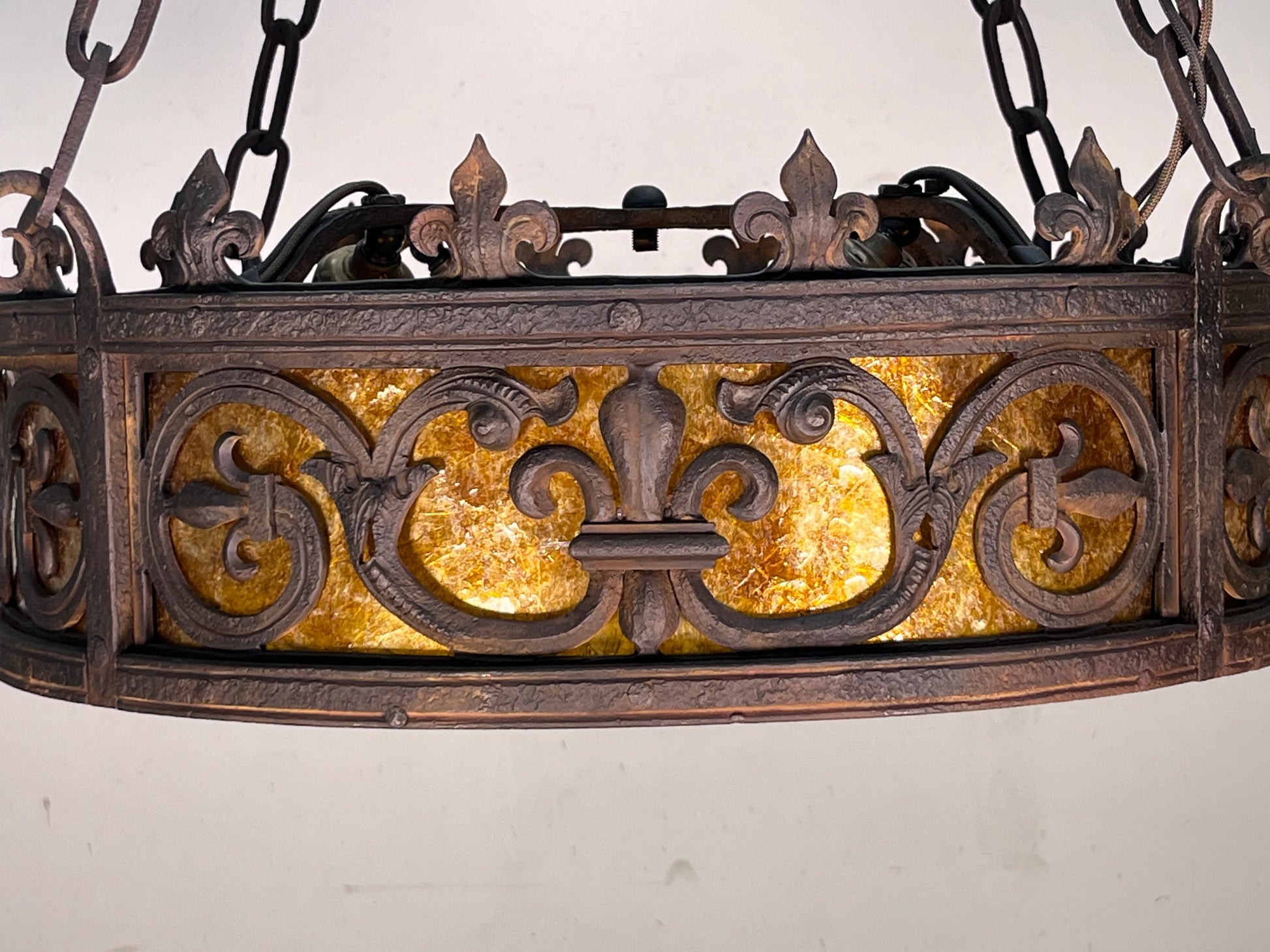 Spanish Revival Chandelier with Mica Panels