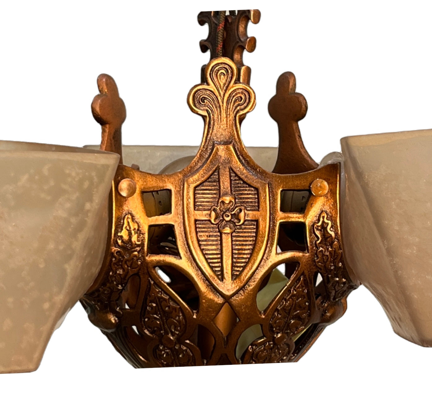 Norwich Slip Shade Chandelier Tudor Revival Chandelier from the 1930s