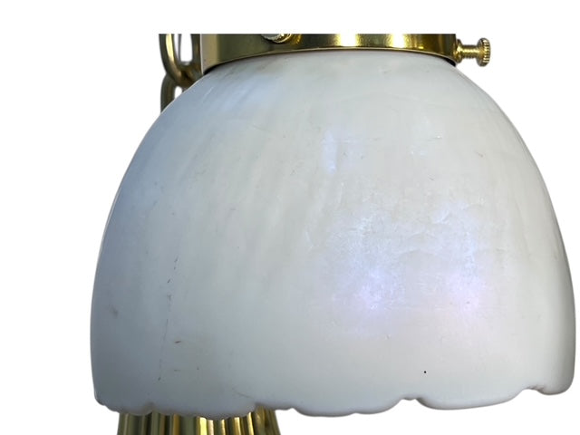 Solid Brass Sheffield Pattern Light with 8 Steuben Shades