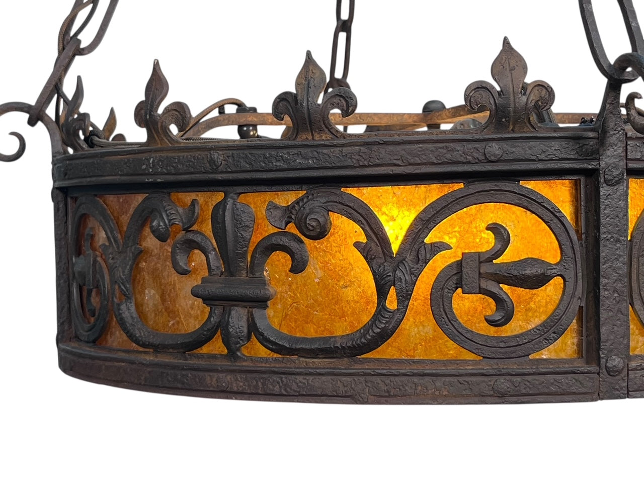 Spanish Revival Chandelier with Mica Panels