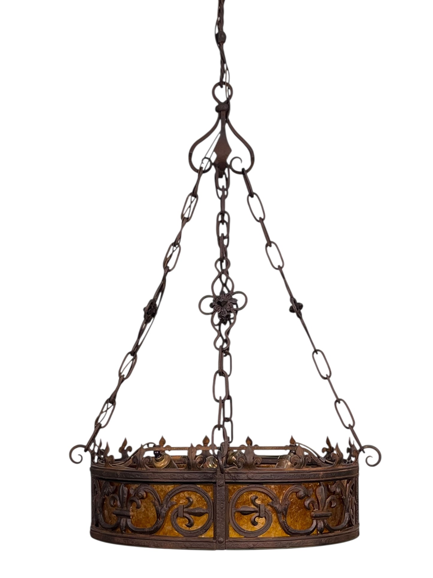 Spanish Revival Chandelier with Mica Panels