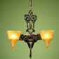 Vintage 1930s Art Deco Slip Shade Pendant Chandelier by Frankelite with Original Finish and New Wiring.   Arrives Ready to Install!