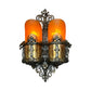 Pair Spanish Revival Sconces with Bakelite and Mica Shades