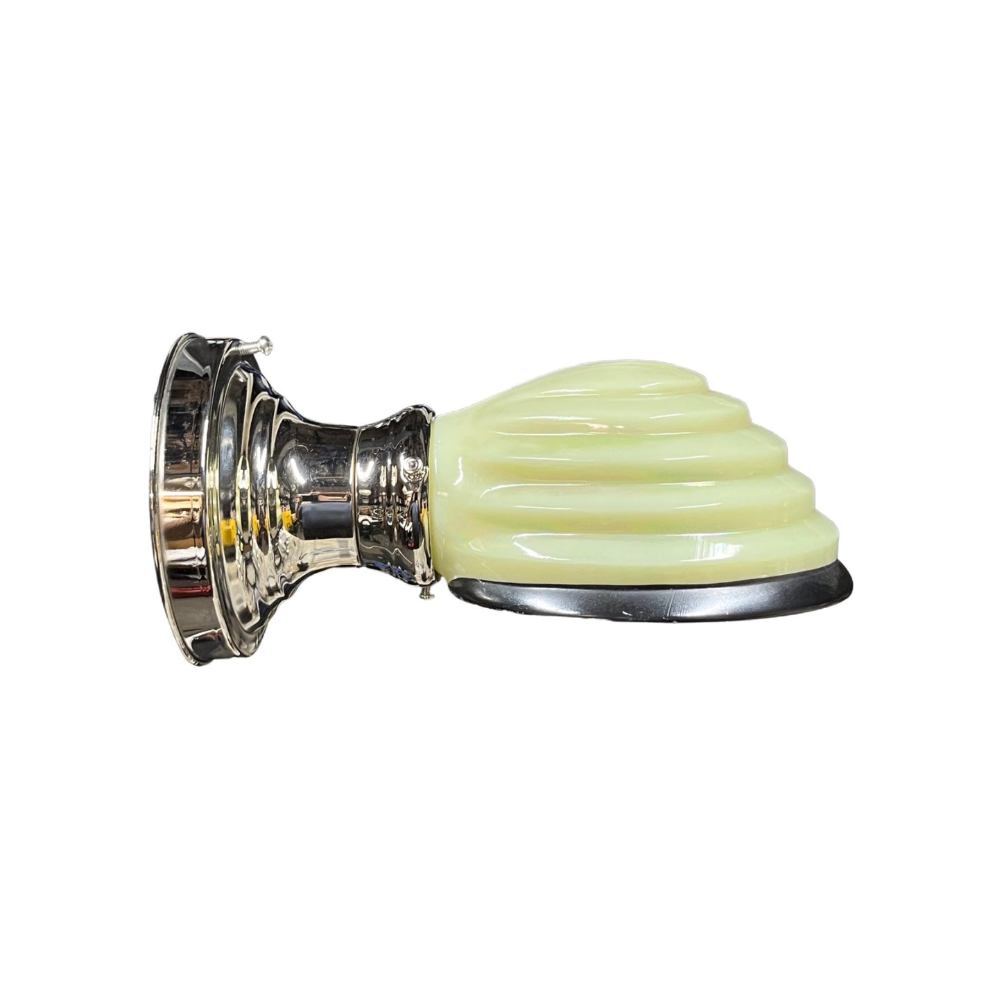 Vaseline Glass Art Deco Bathroom Light