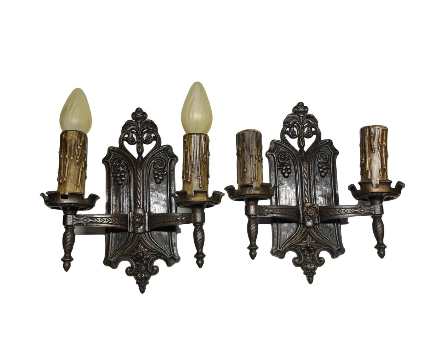 Cast Bronze Tudor Sconces