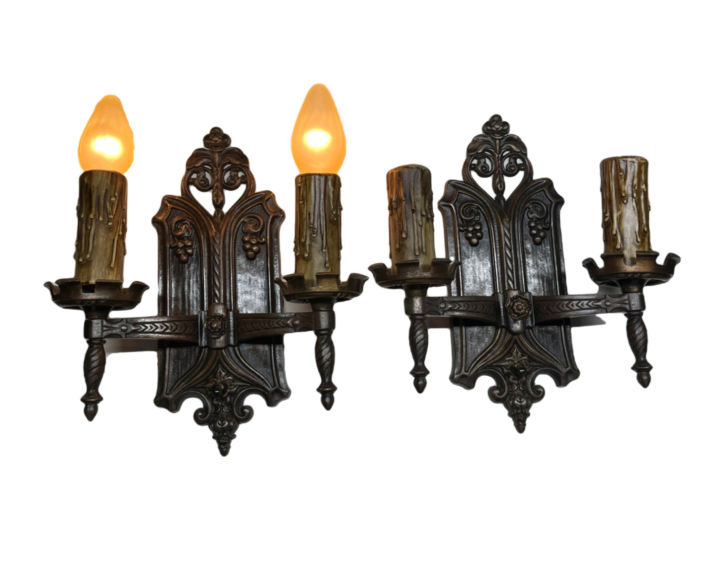 Cast Bronze Tudor Sconces