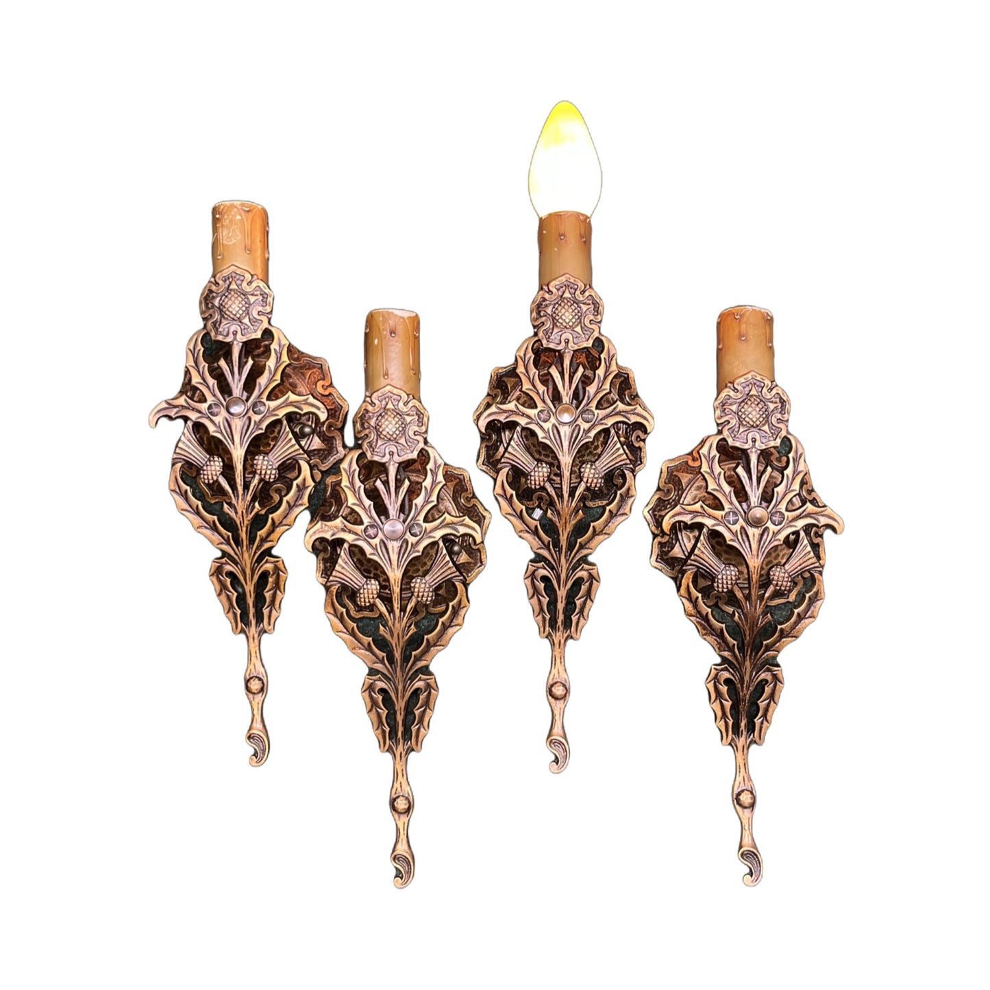 Case Bronze Thistle Wall Sconces