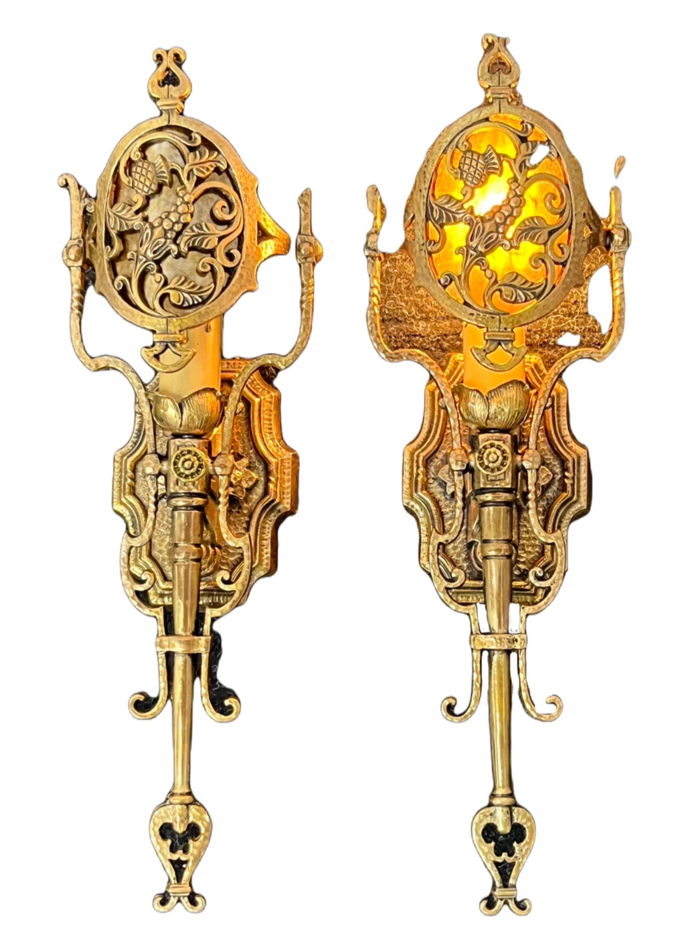 Cast Bronze Spanish Revival Wall Sconces