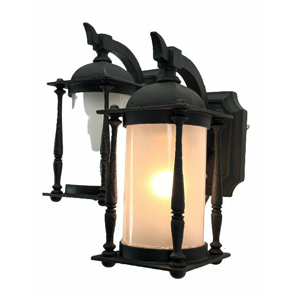 #2229 Pair Wall Outdoor Bracket Lights with Cylinder Glass Shades