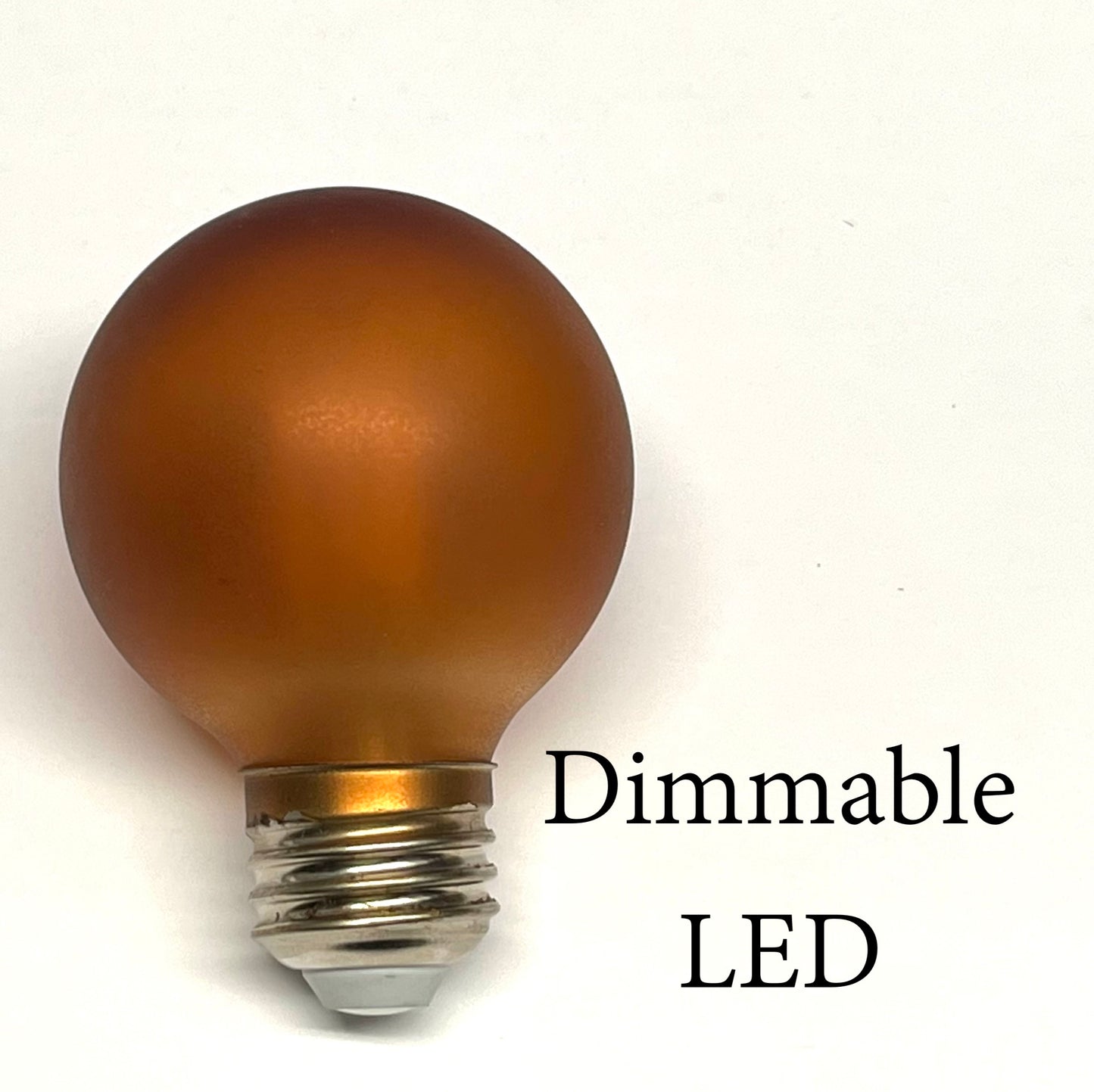 Dimmable 2.5" Painted LED Globe Bulb, Gold or Amber 5.5w