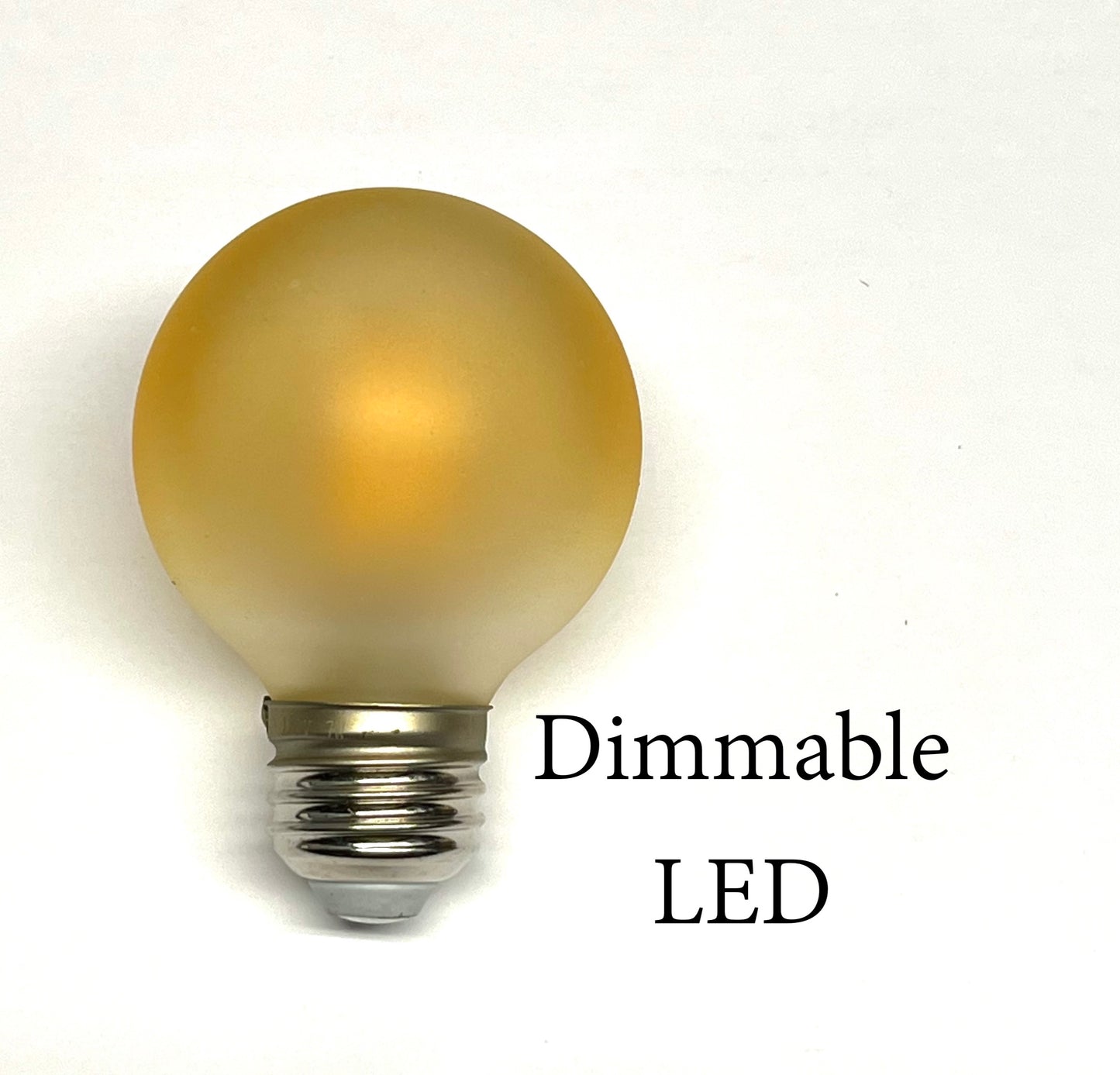 Dimmable 2.5" Painted LED Globe Bulb, Gold or Amber 5.5w