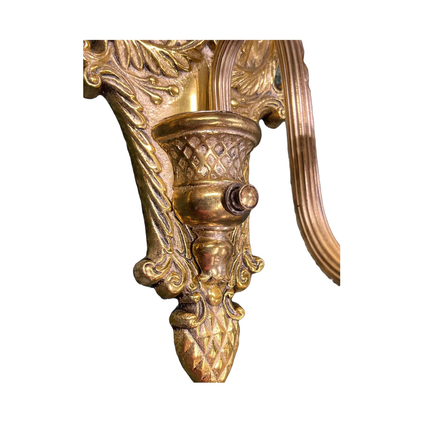 Fancy Brass Plated Sconces from the 1910s with Original Finish #2429