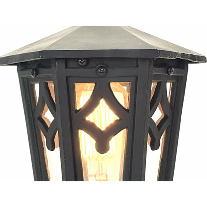 Black Outdoor Porch or Post Lantern circa 1920  #1880
