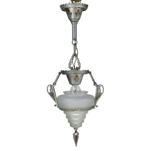 Art Deco Pendant Gill “Modernique” with Frosted Shade #2069