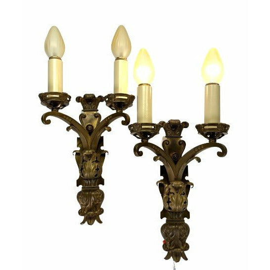 Pair Neo-Baroque Sconces in Bronze #2234