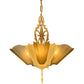 1930s Art Deco Chandelier with Amber Shades and Fountain Design #2329