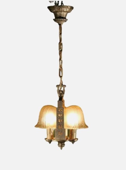 Art Deco Slip Shade, Foyer, Hallway Pendant by Riddle, #1196