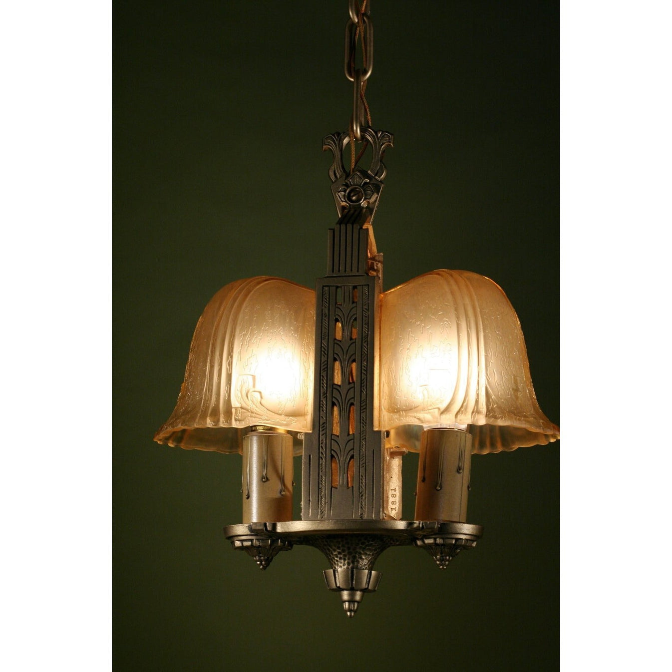 Art Deco Slip Shade, Foyer, Hallway Pendant by Riddle, #1196 – Filament ...