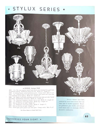 Art Deco Stylux Chandelier for Short Ceilings #2332