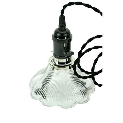 One of Three Holophane Pendant with Black Socket #2086