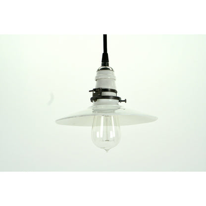 Small Utilitarian Milk Glass Flat White Pendant #2084