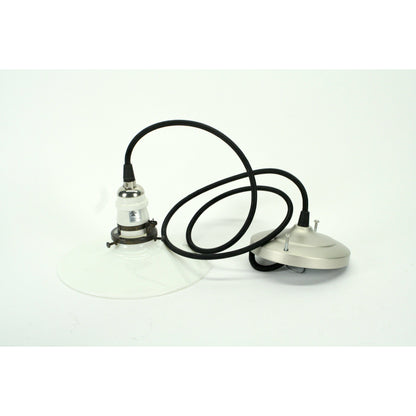 Small Utilitarian Milk Glass Flat White Pendant #2084