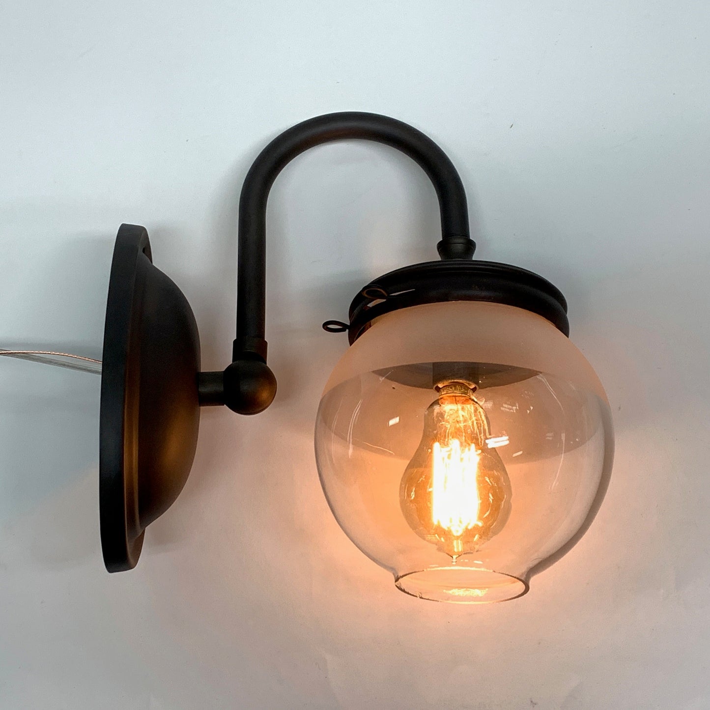 Pair Industrial Gas sconces with Globe Shades #2035