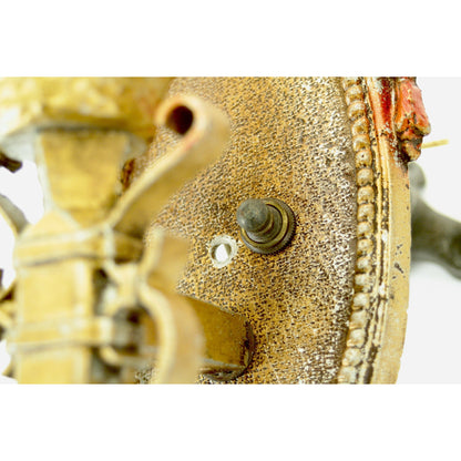 One Pair Spanish Revival Sconces from the 1920s with Original Gold and Red Finish #2072